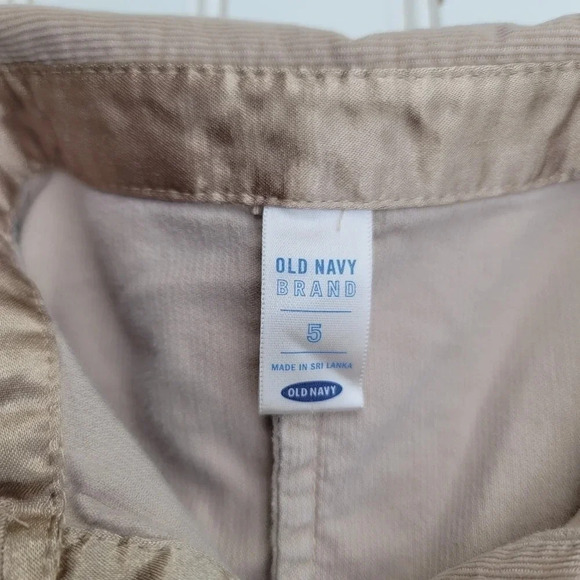 VTG Old Navy Girls Beige Short Sleeve Curderoy Button Up Dress Lightweight Sz 5 - Picture 4 of 7